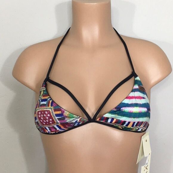 ROXY reversible multicolored bikini top. NWT - Picture 3 of 12